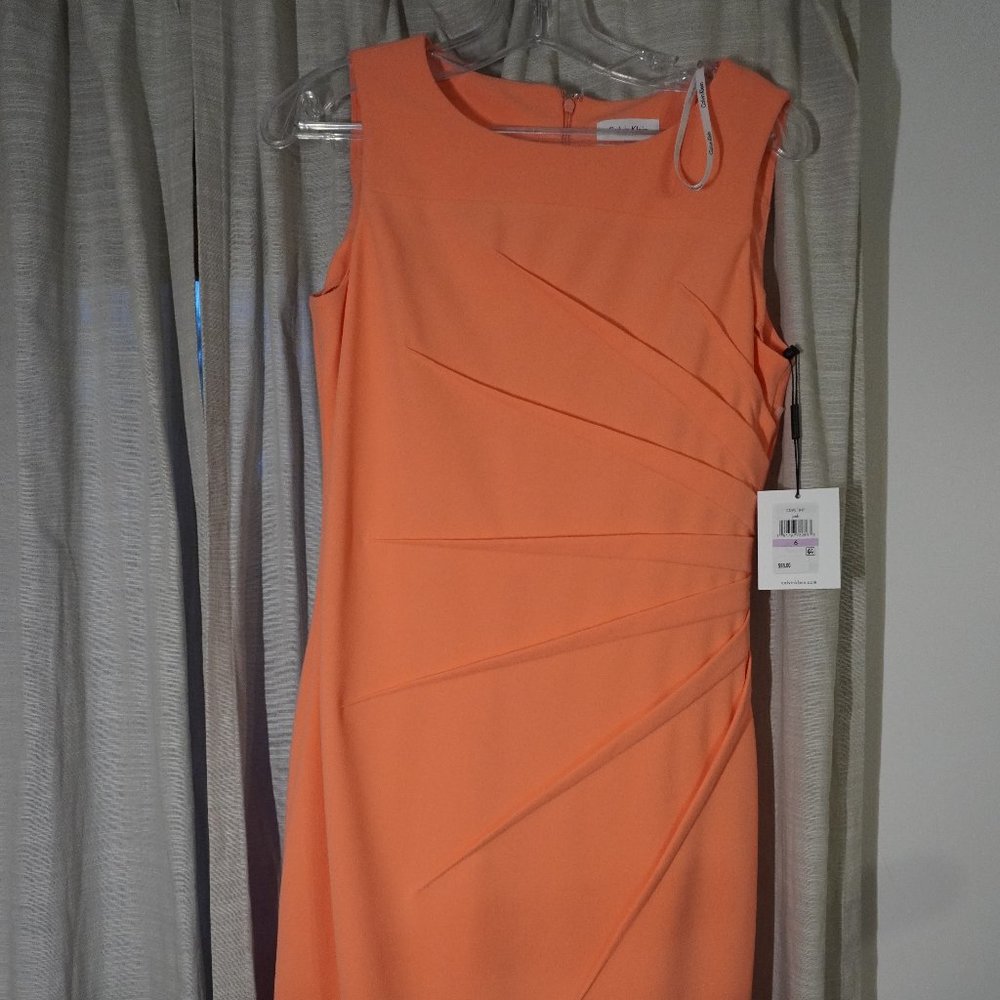 Calvin Klein starburst dress. Size 6, Coral color. New